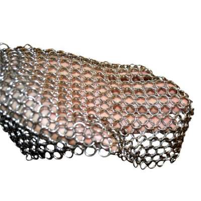 8*8 inch square shape stainless steel 304 chainmail scrubber