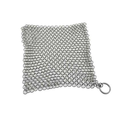 Manufacturer 316 Stainless Steel Chainmail Scrubber Cast Iron Cleaner Ring screen mesh