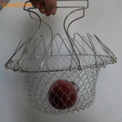 Stainless Steel Deep Fry Foldable Strainer Cooking Basket Colander