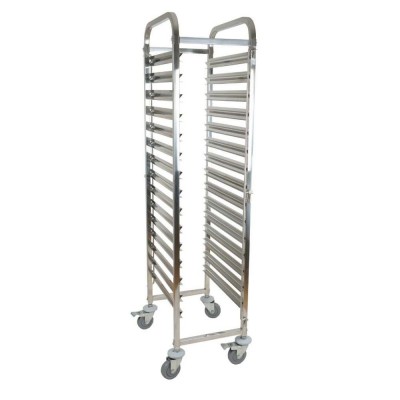 Kitchen Equipment Stainless Steel Rack Tray Trolley with Wheels / Baking Tray Trolley