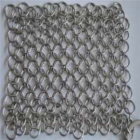 Kitchen stainless steel exhaust chainmail scrubber