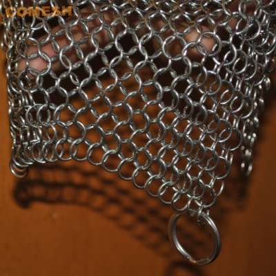 4x4 Inch Stainless Steel 316L Cast Iron Cleaner Chainmail Scrubber