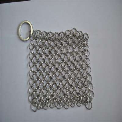 8*8inch Food grade stainless seel dish chainmail scrubber